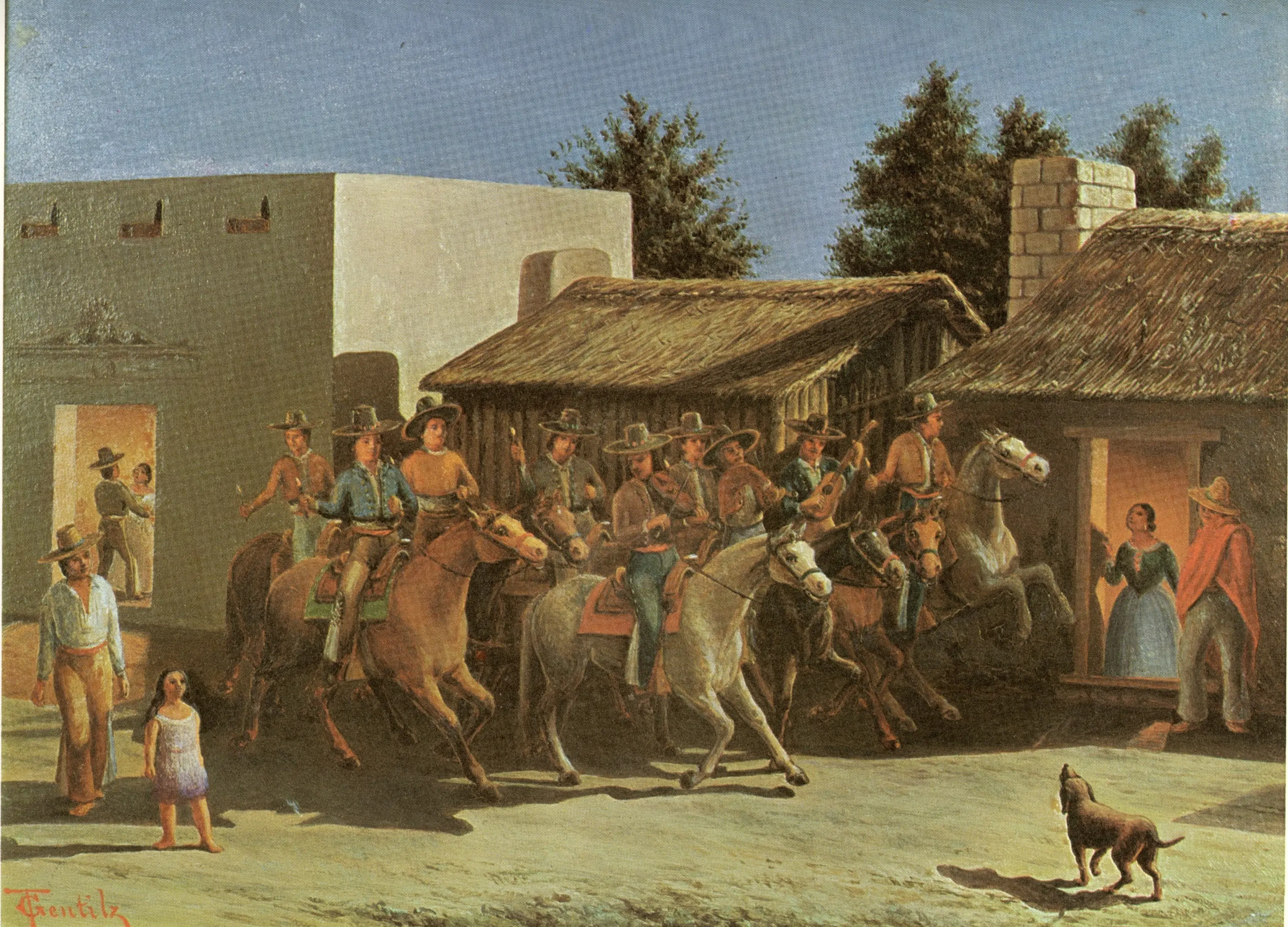 El convite para el Baile: Invitation to the dance by Theodore Gentilz